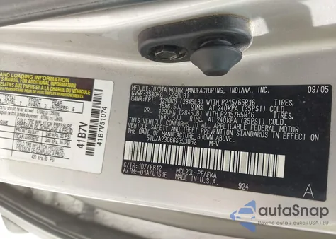 2006 Toyota Sienna Ce from USA, damaged, VIN 5TDZA23C66S393062